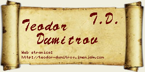 Teodor Dumitrov vizit kartica